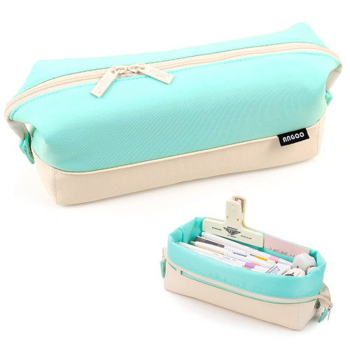 Large Capacity Pencil Case, Foldable Pencil Pouch Organizer, Pencil Case with Zipper Compartments, Stationery Bag Aesthetic Pencil Case Pouch School College Office Organizer for Teens Girls Adults