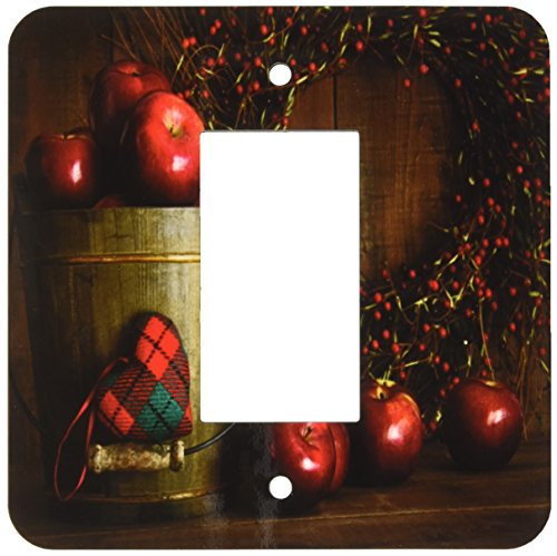 Rikki Knight Autumn Apples in Wood Bucket Single GFI Light Switch Plate