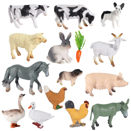 SIENON 15Pcs Farm Animal Figures Toys Realistic Mini Farm Animal Figurines, Farm Barn Animals Playset, Miniature Farm Animal Cake Topper Ornaments for Easter Egg Fillers Birthday Animals Theme Party SIENON 15Pcs Farm Animal Figures Toys Realistic Mini Farm Animal Figurines, Farm Barn Animals Playset, Miniature Farm Animal Cake Topper Ornaments for Easter Egg Fillers Birthday Animals Theme Party