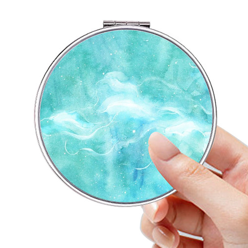 Acedada Compact Mirror, Pocket Mirror, Small Mirror for Purse, Portable Mini Travel Makeup Mirror, Folding Handheld Double-Sided 1x/2x Magnifying Compact Mirror for Women Girls Gift - Blue Marble