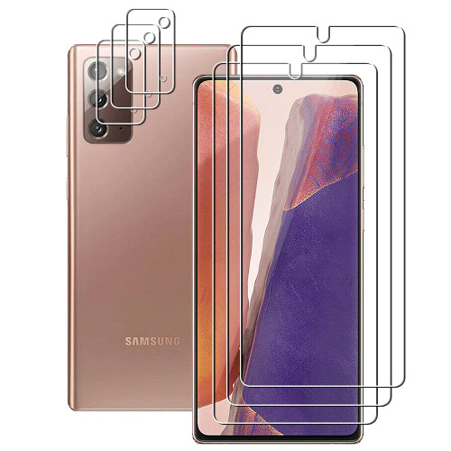 UZWZW (3+3) For Samsung Galaxy Note 20 5G 4G (3 Pack) Tempered Glass Screen Protector and (3 Pack) Camera Lens Protector, 9H Hardness, 2.5D, Anti Scratch, HD Clear UZWZW (3+3) For Samsung Galaxy Note 20 5G 4G (3 Pack) Tempered Glass Screen Protector and (3 Pack) Camera Lens Protector, 9H Hardness, 2.5D, Anti Scratch, HD Clear