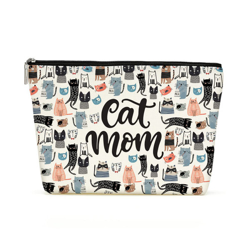 Decohim Funny Cat Mom Makeup Bag Cosmetic Bag Cat Mom Gifts for Women Cat Lover Gifts for Best Friend Sister Mom Aunt Besties BFF Nurse Birthday Christmas Appreciation Mothers Day