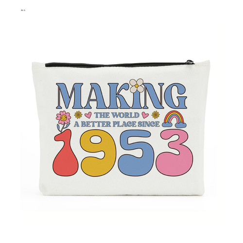 NBIAN 70th Birthday Gifts for Women-Making The World A Better Place Since 1953, 70 Years Old Makeup Bag birthday decorations for Her, Friend, Mom, Grandmother, Sister, Wife, Aunt, Coworker Boss NBIAN 70th Birthday Gifts for Women-Making The World A Better Place Since 1953, 70 Years Old Makeup Bag birthday decorations for Her, Friend, Mom, Grandmother, Sister, Wife, Aunt, Coworker Boss