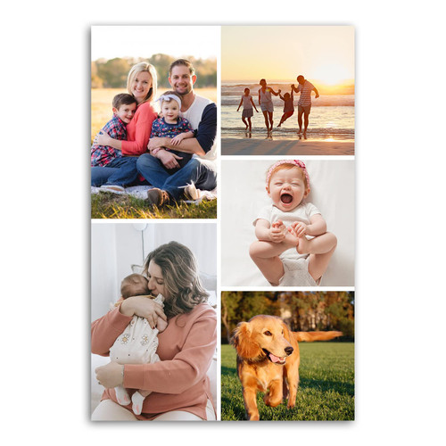 LZIMU Collage Canvas Prints with Your Photos Personalized Multi Pictures for Wall Custom Family Wedding Baby Pet Dog Photo to Canvas Customized Gifts Home Wall Decor (Collage Photo-6, No frame)