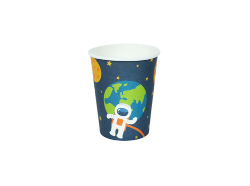 Space Party Cups, 12 ct | Paper Cups | Outer Space Party Tableware | Astronaut, Rocket Ship, Planet, NASA