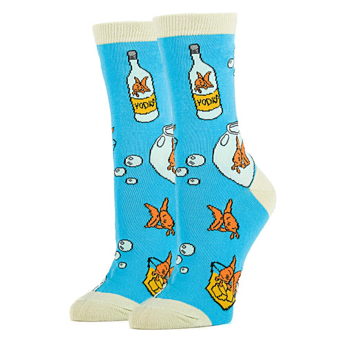 Oooh Yeah Women's Crew Funny Novelty Stranger Socks (Fish In A Bowl) Oooh Yeah Women's Crew Funny Novelty Stranger Socks (Fish In A Bowl)