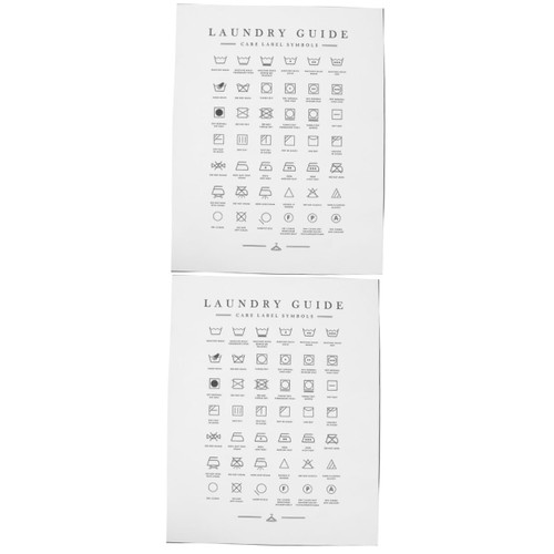 BESTOYARD 2pcs Laundry Guide wash room picture wall decor laundry wall painting laundry room label laundry wall art laundry care sign retro decor laundry symbols wall art poster wall sofa