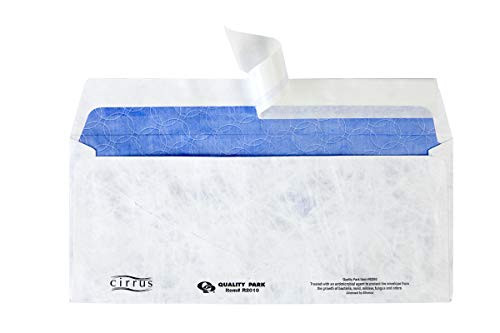 Quality Park Cirrus #10 Envelope, Treated, Light Weight Tyvek, Security Tinted, Redi-Strip Closure, 100/BX Quality Park Cirrus #10 Envelope, Treated, Light Weight Tyvek, Security Tinted, Redi-Strip Closure, 100/BX