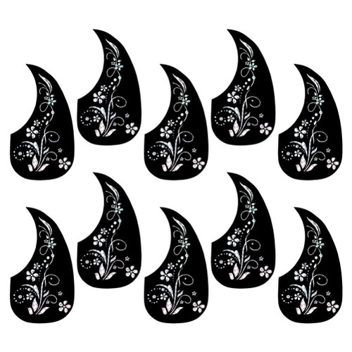 ERINGOGO 10pcs pickguard Scratch Plate Guitar Anti-Scratch Plate Folk Guitar Parts Guitar Accessories pickguards for Guitar Acoustic Guitar pickguard Component PVC Black and Silver