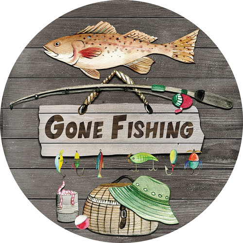 Xiddxu Round Metal Tin Sign Rustic Wall Decor Fishing Wreath Sign,Gone Fishing Sign Metal Round Tin Signs Decor Wall Art Posters Gifts for Door Plaque Home Bars Clubs Cafes, 12x12 Inch Xiddxu Round Metal Tin Sign Rustic Wall Decor Fishing Wreath Sign,Gone Fishing Sign Metal Round Tin Signs Decor Wall Art Posters Gifts for Door Plaque Home Bars Clubs Cafes, 12x12 Inch