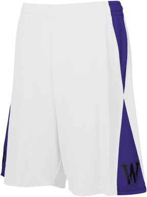 Intensity Diamond Flatback Mesh Basketball Shorts, White/Purple, 3X-Large