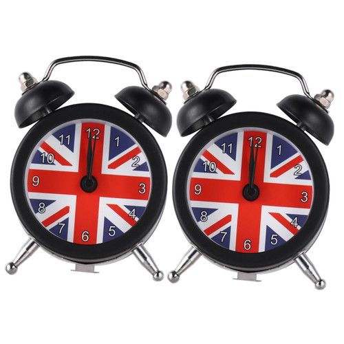 IMIKEYA 2 Pcs Mini Alarm Clock Alarm Clocks for Kids Alarm Clock for Students Simple Alarm Clock Desktop Child Bedside Clock