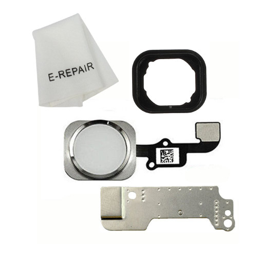 Home Button Key Flex Cable Assembly with Rubber Ring Replacment Part for Iphone 6 and 6 Plus (Silver)