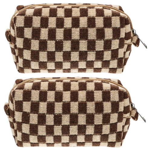 ABOOFAN 2pcs Cosmetic bag checkered makeup bags with zipper Cosmetics checkered makeup pouch organizer bag aesthetic girls pencil case travel makeup pouch travel bag portable yarn Miss ABOOFAN 2pcs Cosmetic bag checkered makeup bags with zipper Cosmetics checkered makeup pouch organizer bag aesthetic girls pencil case travel makeup pouch travel bag portable yarn Miss
