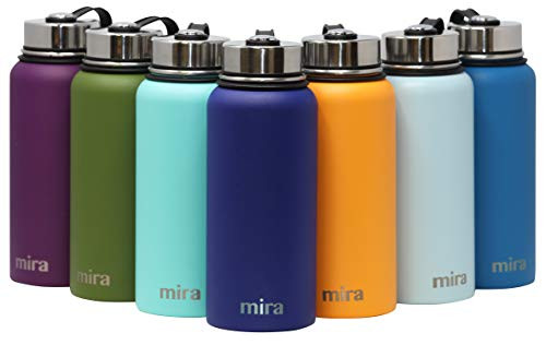 MIRA 32 Oz Stainless Steel Vacuum Insulated Wide Mouth Water Bottle | Thermos Keeps Cold for 24 Hours, Hot for 12 Hours | Double Wall Powder Coated Travel Flask | Blue MIRA 32 Oz Stainless Steel Vacuum Insulated Wide Mouth Water Bottle | Thermos Keeps Cold for 24 Hours, Hot for 12 Hours | Double Wall Powder Coated Travel Flask | Blue