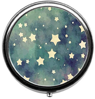 Eareeco Star Round Pill Case / Box Case- Three-Compartment, Silver
