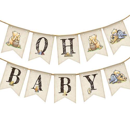 ZEZGERS Classic Winnie Oh Baby Banner for Baby Shower Classic the Pooh 1 St Birthday Party Supplies Cute Winnie Banner Decorations Banners and Signs ZEZGERS Classic Winnie Oh Baby Banner for Baby Shower Classic the Pooh 1 St Birthday Party Supplies Cute Winnie Banner Decorations Banners and Signs
