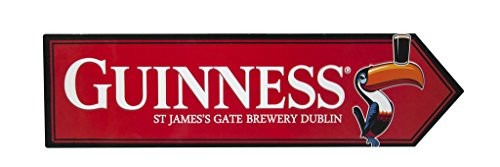 Guinness Toucan James Gate Road Sign, Red - Aluminum Metal Wall Decor Guinness Toucan James Gate Road Sign, Red - Aluminum Metal Wall Decor