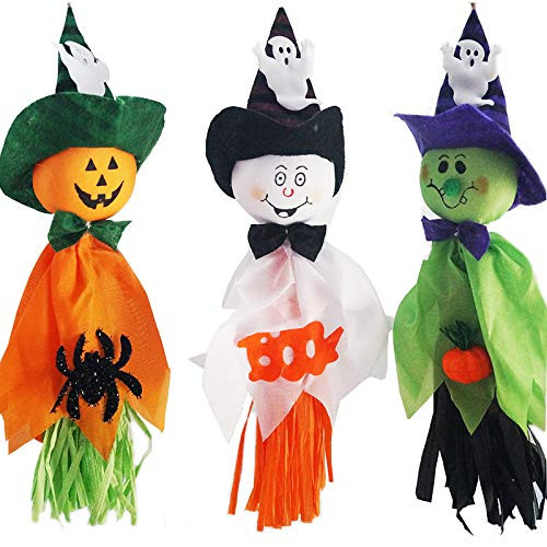 3 Piece Halloween Witch Decoration Pumpkin Spider Ghost Decoration Halloween Hanging Plush Ghost Props Scary Halloween Decoration Halloween Indoor Decoration Ghost Pendant