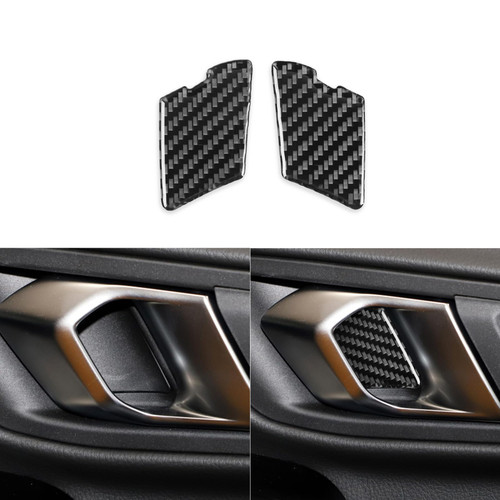 PJFUS Real Premium Carbon Fiber Car Inner Door Handle Bowl Cover Soft Sticker Compatible with Toyota Supra GR A90 A91 MK5 2019 2020 2021 2022 Auto Interior Trim Accessories Black 2pcs