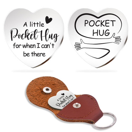 Inspirational Pocket Hug Token Gift, Long Distance Relationship Keepsake Stainless Steel Double Sided Pocket Hug Token Gift for Friends Boyfriend Girlfriend Daughter Son-When I Can't Be There Inspirational Pocket Hug Token Gift, Long Distance Relationship Keepsake Stainless Steel Double Sided Pocket Hug Token Gift for Friends Boyfriend Girlfriend Daughter Son-When I Can't Be There