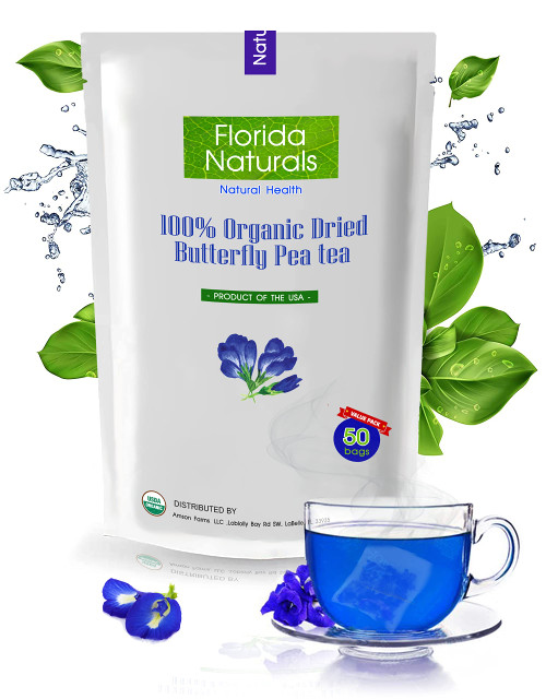 Tea Herb : Premium Dried 30 Tea bags Butterfly pea tea flower dried