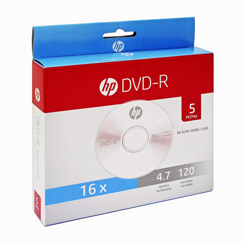 HP DVD-R 16X 4.7GB 5PK Slim Case