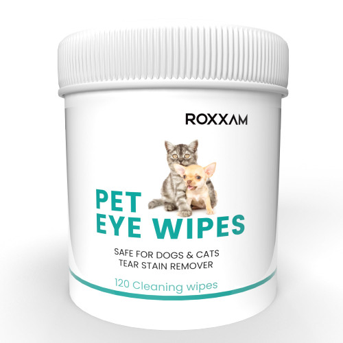ROXXAM Pet Eye Wipes | Soft & Gentle Tear Stain Remover for Dogs Wipes | Convenient & Easy to Use | Dog Eye Wipes Tear Stain Remover Prevents Tear Stain | Safe & Natural Dog Eye Wipes for Crust ROXXAM Pet Eye Wipes | Soft & Gentle Tear Stain Remover for Dogs Wipes | Convenient & Easy to Use | Dog Eye Wipes Tear Stain Remover Prevents Tear Stain | Safe & Natural Dog Eye Wipes for Crust