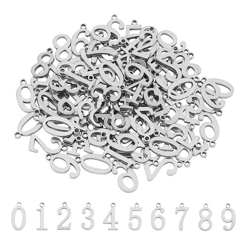 UNICRAFTALE About 100pcs Number 0~9 Metal Charms Stainless Steel Pendants Hypoallergenic Pendants 1.5mm Small Hole for DIY Jewelry Findings Making Stainless Steel Color UNICRAFTALE About 100pcs Number 0~9 Metal Charms Stainless Steel Pendants Hypoallergenic Pendants 1.5mm Small Hole for DIY Jewelry Findings Making Stainless Steel Color