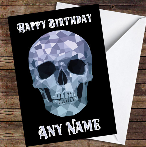 Polygon Skull Gothic Simple Personalized Birthday Card, Personalized Card, Birthday Card, Horror, Scary & Horrid Card, Birthday, Birthday Card, Horror, Scary & Horrid Card, Custom Greetings Card