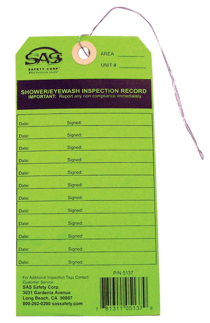 Service Tag, Eyewash Station
