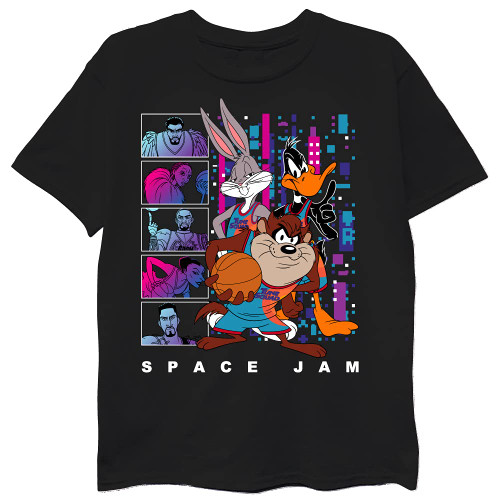 space jam boys Jam: a New Legacy Tune Squad/Goon Squad Short Sleeve T-shirt - 4-20 T Shirt, Black, 8 US