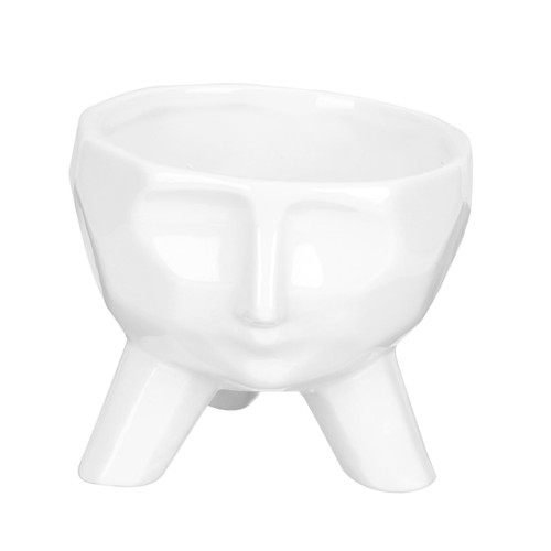 Yardenfun White Face Shaped Flower Pot Planter for Succulents Pots for Plants Indoor Planter Succulent Plant Face Flower Pot Ceramic Plant Desktop Flower Pot Planting Flower Pot Ceramics
