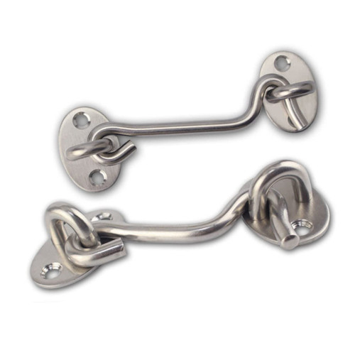 Operitacx 2Pcs Door Hook Screw Stainless Steel Stoppers Hook Brass Door Stainless Steel s Hooks Stainless Steel Hooks Door Lock Hook Door Lock Door Hook Nail Cabin Cabin Hook with Screws