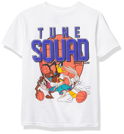 space jam boys Jam: a New Legacy Tune Squad Short Sleeve T-shirt - 4-20 T Shirt, White, 7 US