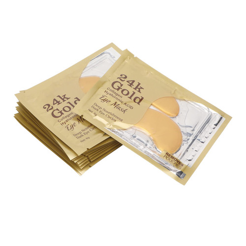 24k Gold Under Eye Patches, 10 Pcs Eye, Bone Collagen Under Eye Patches Remove Dark Circles Eye Bags Puffy Eyes Caring Pads for Removing Dark Circles