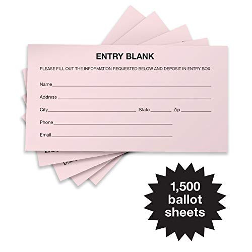 1500 Entry Forms - Includes 15 Blank Raffle Ticket Pads - Perfect for Contest Entry Forms, Raffles, Ballots, Giveaways, Leads, Drawings (Pink)