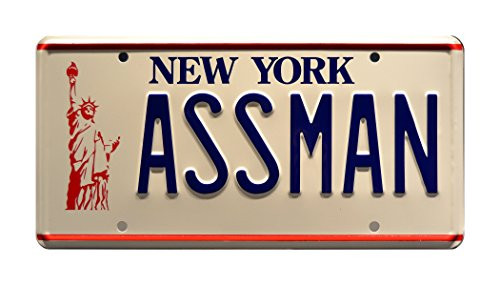 Celebrity Machines Seinfeld | Cosmo Kramer's Impala | ASSMAN | Metal Stamped Vanity Prop License Plate
