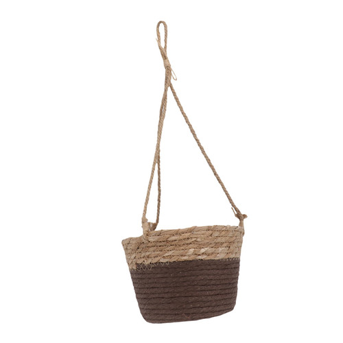 Yardwe 1Pc Woven Flower Basket Hanging Planter Basket Hanging Basket Wall Hanging Macrame Plant Hangers Wall Basket Decor Rope Hanging Planter Weave Grass Hanging Flower Basket Indoor