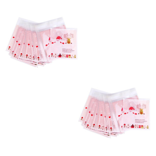 BESTOYARD 200 Pcs Cookie Bags for Homemade Cookies Clear Treat Bags Clear Candy Bags Christmas Treat Bags Packing Bag Cellophane Gift Bags Biscuit Bags Christmas Cookies Bags Bakery Bags Elk