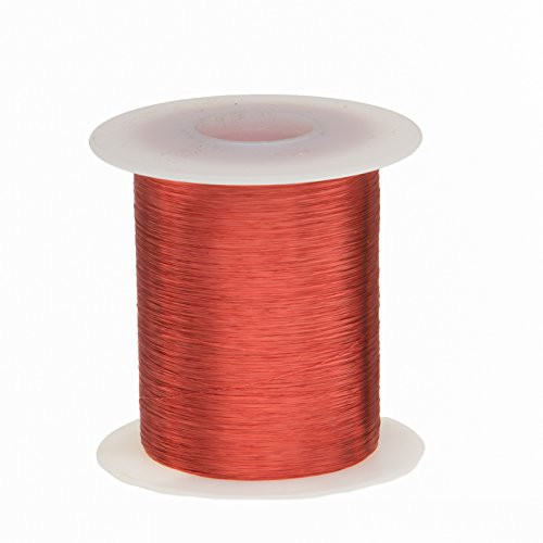 Remington Industries 43SNSPR.125 Magnet Wire, Enameled Copper Wire Wound, 43 AWG, 2 oz, 8262' Length, 0.0024" Diameter, Red
