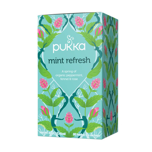 Pukka Herbal Teas Refresh Organic Peppermint Fennel and Rose Tea - Caffeine Free - 20 Bags, 20 Count Pukka Herbal Teas Refresh Organic Peppermint Fennel and Rose Tea - Caffeine Free - 20 Bags, 20 Count