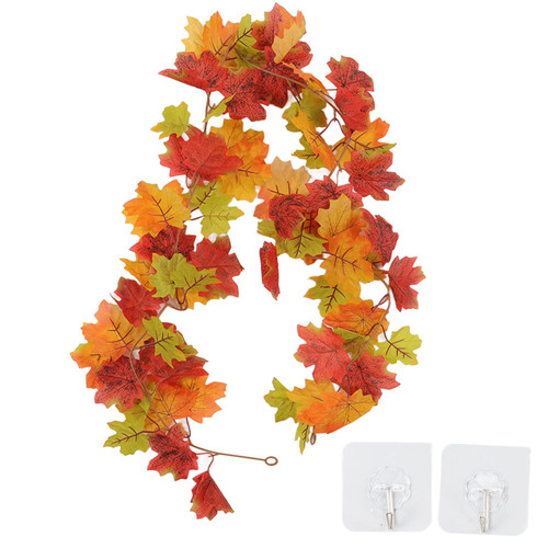 Artificial Maple Leaf Garland,Hand Crafted Fall Foliage Vine,Maple Leaf Fall Garland Vivid Artificial Autumn Foliage Hanging Vine Garland,Simple Landscape Design,for Thanksgiving Home Decoration