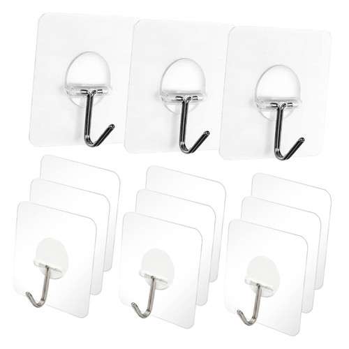 OKUMEYR 20pcs No Trace Hook Traceless Sticker Hook Sticky Hangers Adhesive Hooks Heavy Duty Bathroom Heavy Duty Wall Hook Multi Hanger Self Adhesive Hooks Wall Hanging Plastic Towel Hook