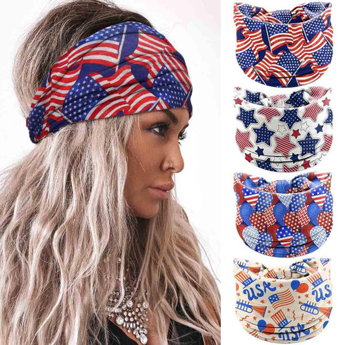 Olbye 4th of July Headbands USA Patriotic Hair Accessories American Flag Headband Wide Knotted Turban Head Band Non Slip Elastic Hairband Red White and Blue Bandana Stars and Stripes Head Bands Independence Day Party Decorations Hairbands Fourth of J Olbye 4th of July Headbands USA Patriotic Hair Accessories American Flag Headband Wide Knotted Turban Head Band Non Slip Elastic Hairband Red White and Blue Bandana Stars and Stripes Head Bands Independence Day Party Decorations Hairbands Fourth of J
