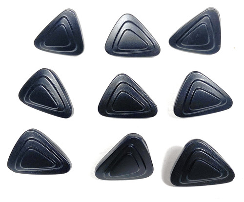 9 Jet Glass Black Buttons Set -Triangle Shape 3/8'' or 5/8'' Matte Black ,Blouses , Shirts Etc (9 Triangle Shape 5/8'' -18mm x 14mm)