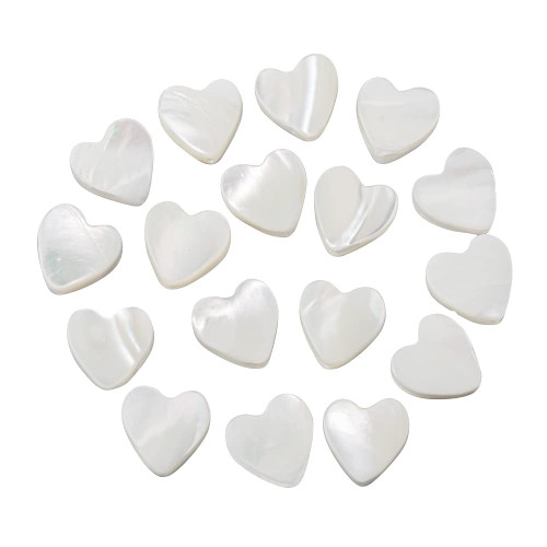 LiQunSweet 30 Pcs Natural Trochid Shell Heart Beads for DIY Bracelet Necklace Jewelry Making Supplies