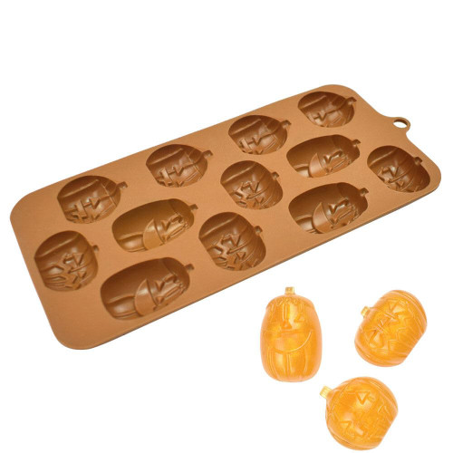 Eforcase Halloween Molds Silicone Candy Chocolate Soap Mold Halloween Chocolate Mould Ice Cube Ghost Skull Pumpkin Baking Mold DIY Baking Crafting Tool for Halloween Themed Party