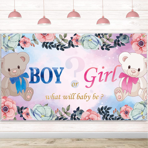 Gender Reveal Party Backdrop Banner, Baby Bear Gender Reveal Party Decorations Boy or Girl Backdrop Blue Pink Gender Party Reveal Banner What Will Baby Be Banner Baby Shower Photography Photo Booth Gender Reveal Party Backdrop Banner, Baby Bear Gender Reveal Party Decorations Boy or Girl Backdrop Blue Pink Gender Party Reveal Banner What Will Baby Be Banner Baby Shower Photography Photo Booth