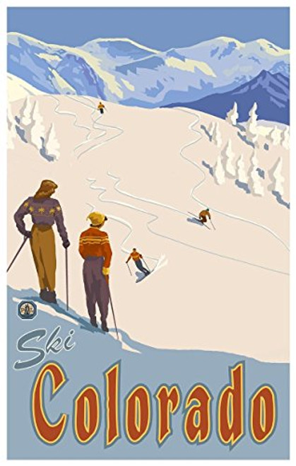 Colorado Mountain Skier Slopes Travel Art Print Poster by Paul A. Lanquist (12" x 18") Colorado Mountain Skier Slopes Travel Art Print Poster by Paul A. Lanquist (12" x 18")